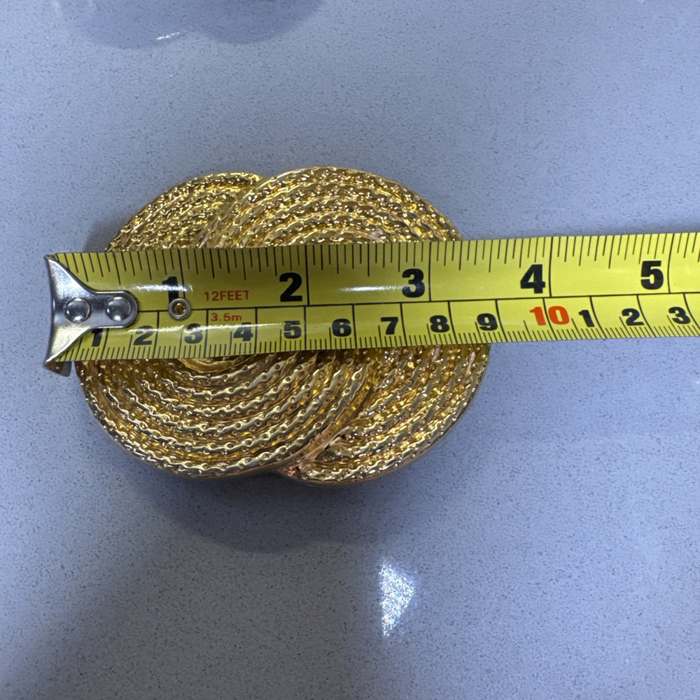 Vintage Metal Belt Buckle Slide for Rope Belt NAN LEWIS~ GOLD TN BRAIDED - Picture 5 of 6